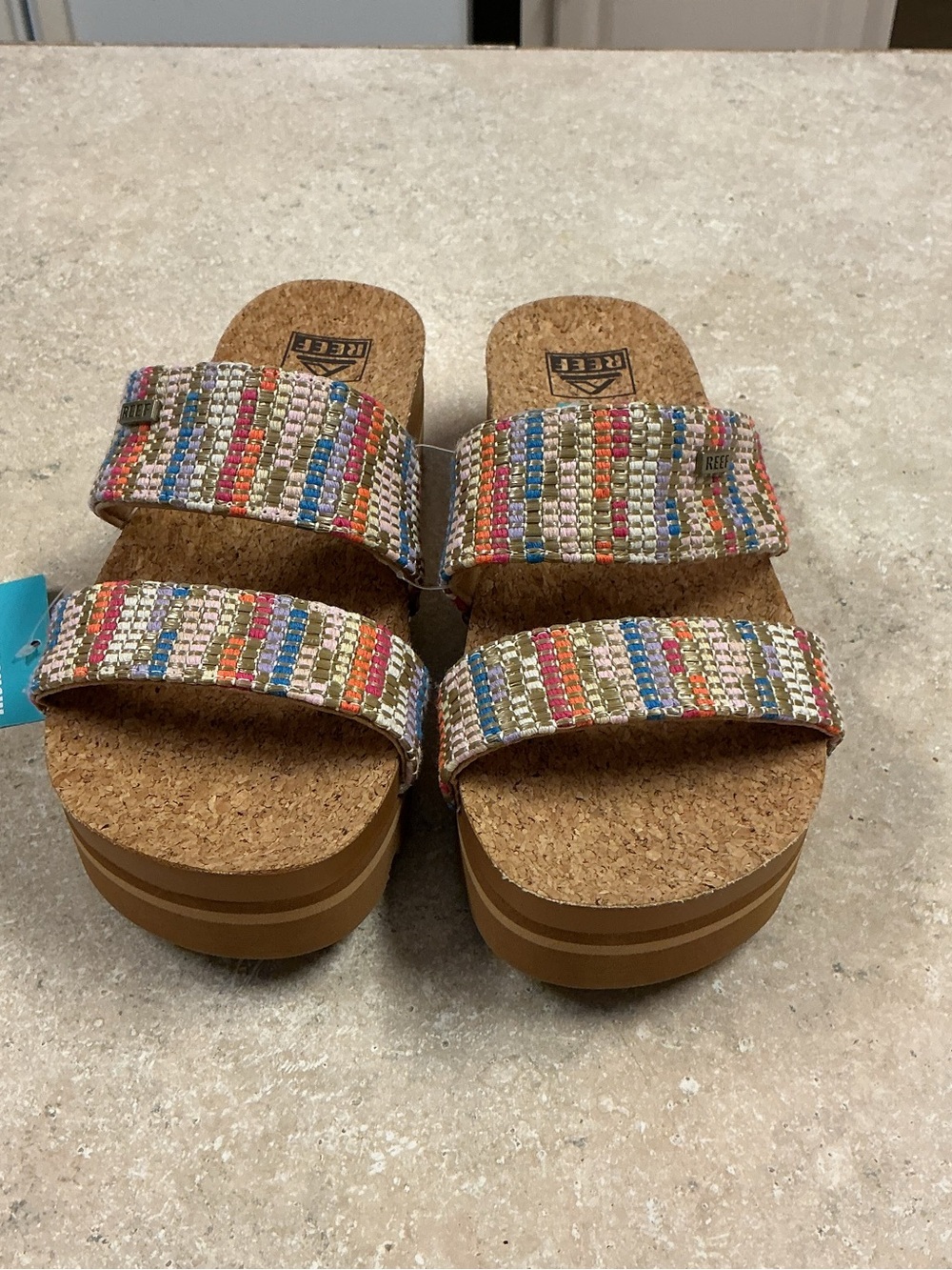 Reef SZ 9 Women’s Cushion Vista Hi Colorful Woven Sandals Beachy Summer NWT